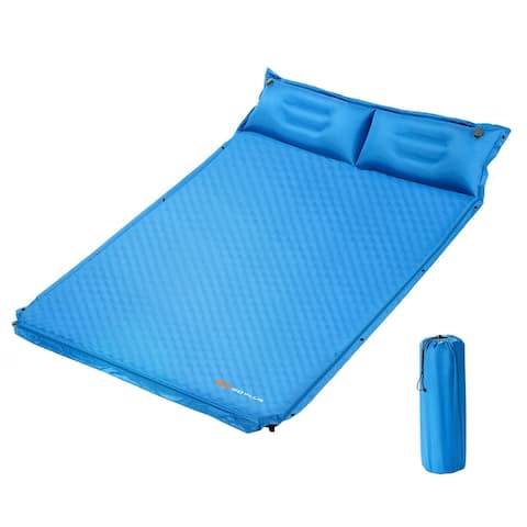 Self-Inflating Camping Outdoor Sleeping Mat with Pillows Bag - 74"x 52"x 1.5"