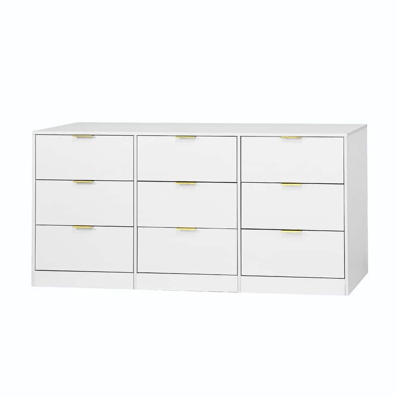 9-Drawer Modern Dresser with Handle-Free Design, Wood Storage Chest for Bedroom or Entryway