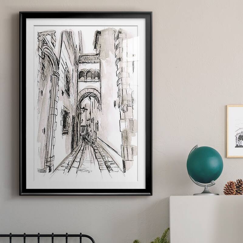 Europe Street Sketches II Premium Framed Print - Ready to Hang