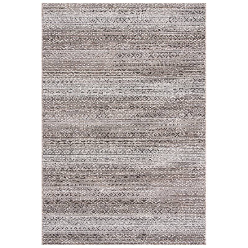 SAFAVIEH Havana Fruma Geometric Indoor/ Outdoor Waterproof Rug - 6'7" Square - Light Brown/Ivory