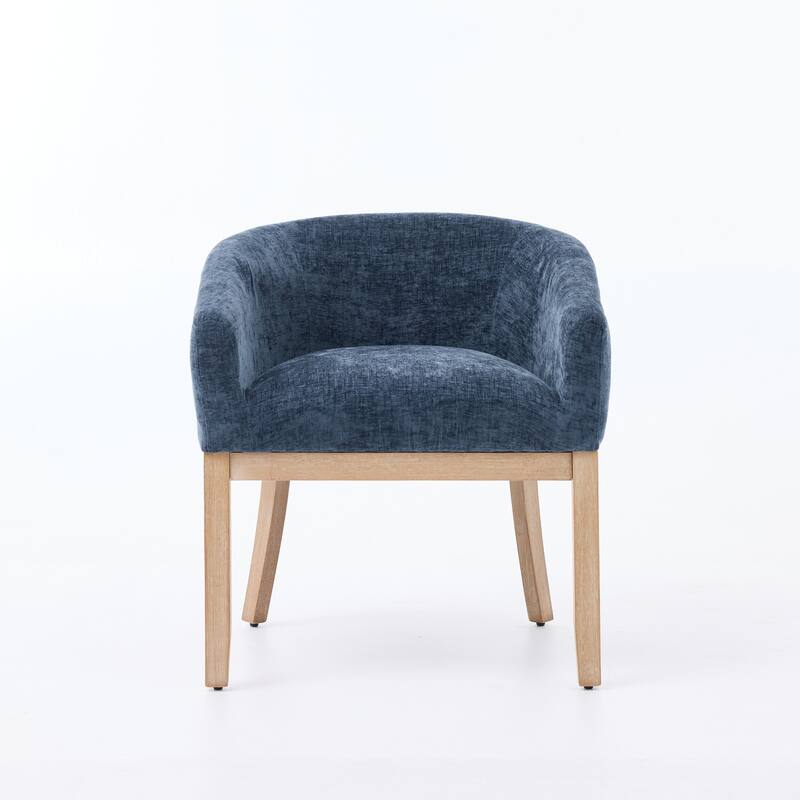 Roomfitters Upholstered Dining Chairs with Barrel Back & Wood Legs, Modern Accent Side Chairs for Kitchen and Living Room