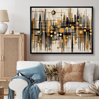 Designart "Gold Black Gold And Black Infinite Patterns" Abstract Shapes ...