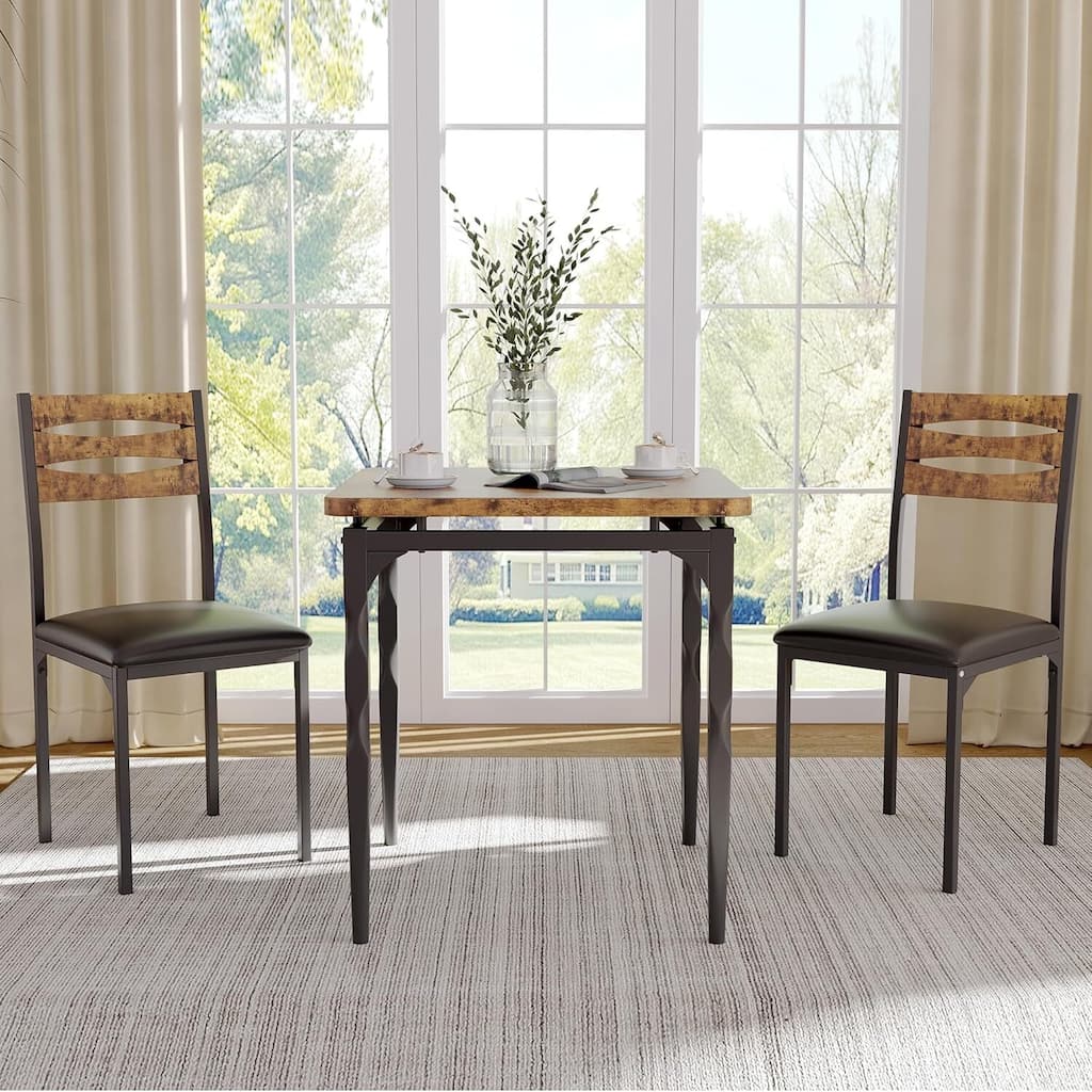 Dining Table Set for 2 with Spiral Table Legs for Small Spaces Kitchen Apartment