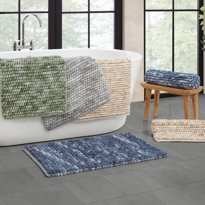 French Connection Space Dye Chunky Chenille Bath Rugs