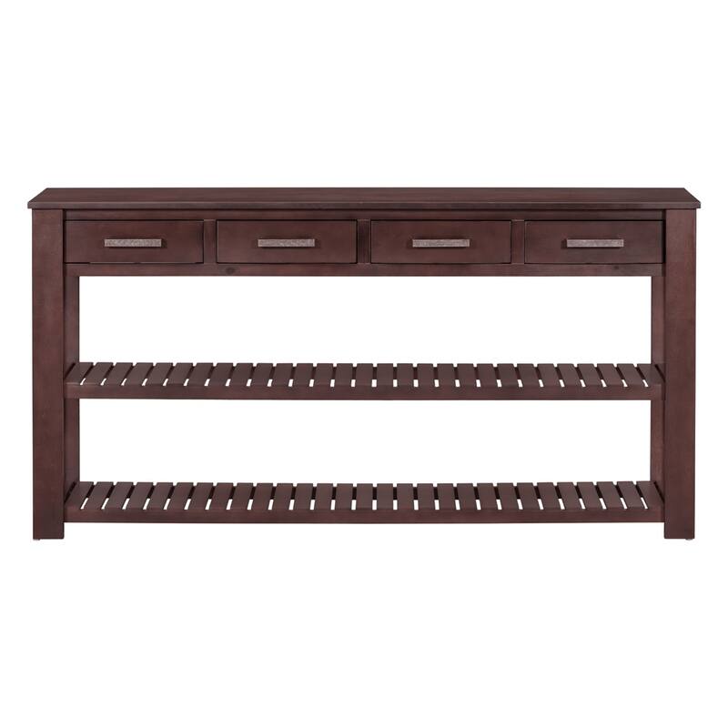Entryway Console Table with 4 Drawers and 2 Shelves