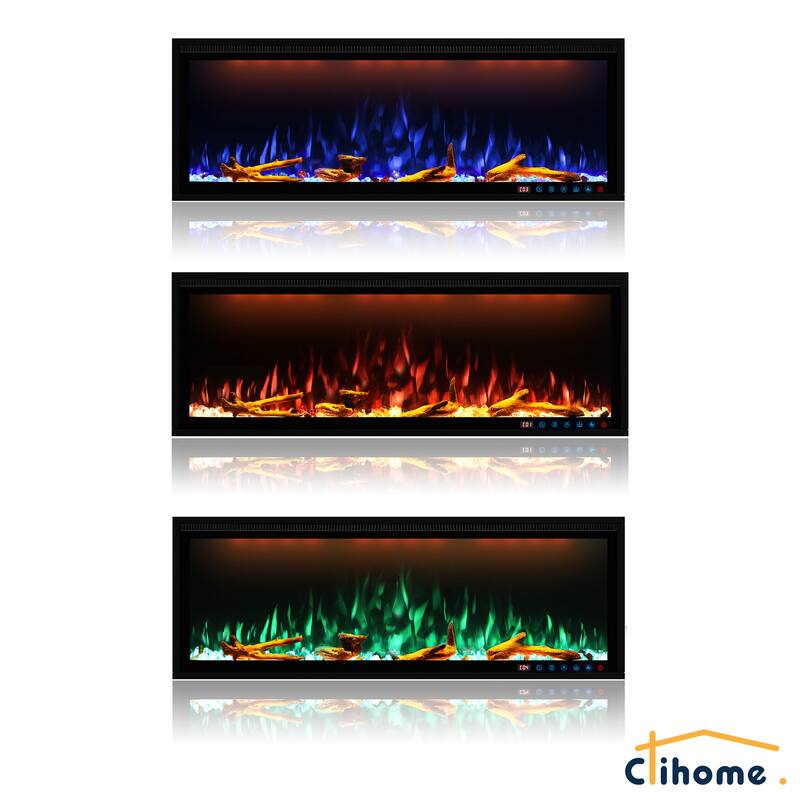 Clihome 42-88 INCH Recessed Wall-Mounted Intelligent Control Electric Fireplace
