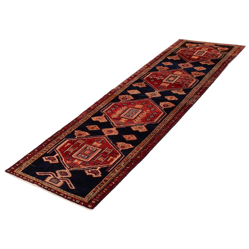 ECARPETGALLERY Hand-knotted Konya Anatolian Navy Wool Rug - 3'7 x 11'6