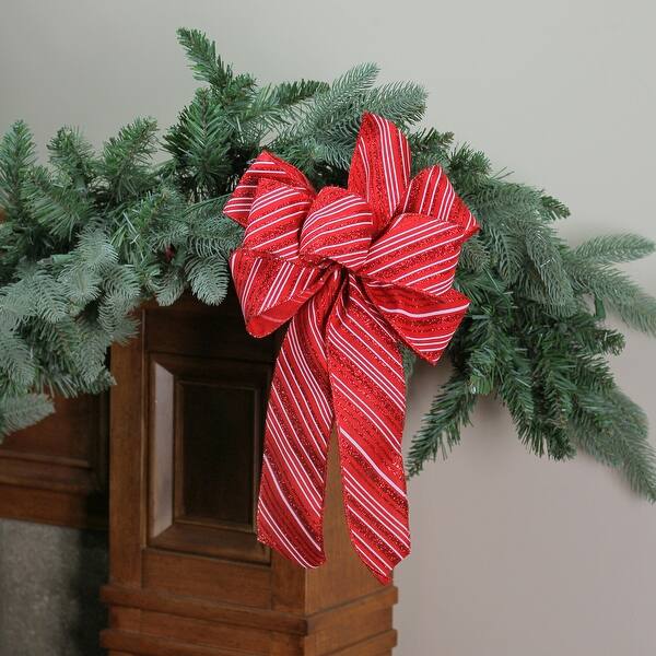Shop 8 X 16 Red And White Candy Cane Glitter Stripe 6 Loop