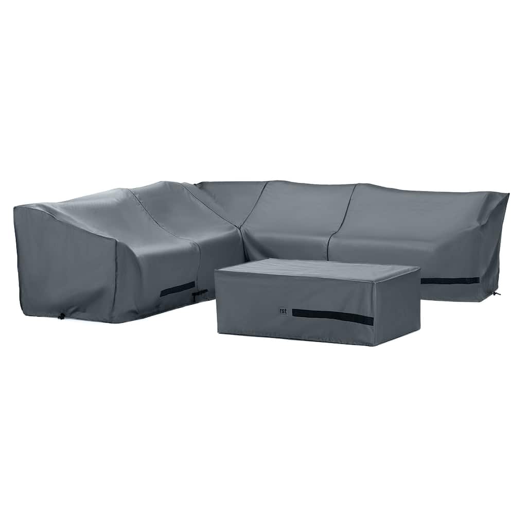 Kooper 6 Piece Polyester Outdoor Patio Sectional Deluxe Furniture Covers - Grey