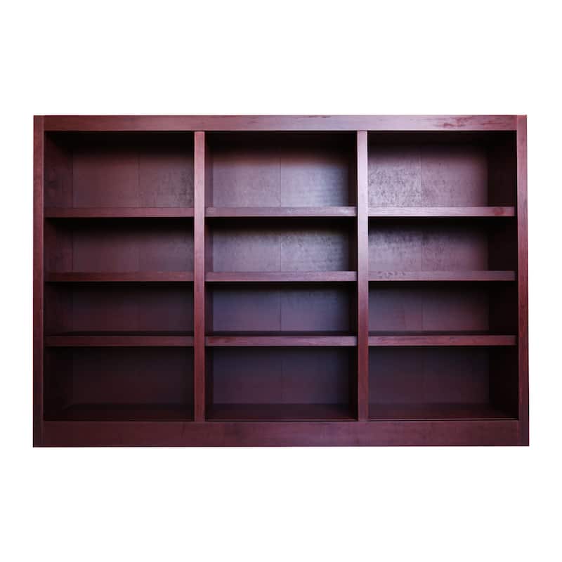72 x 48 Inch Wall Storage Bookcase - Cherry Finish
