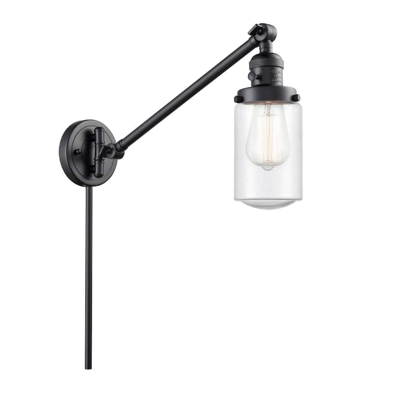 Innovations Lighting Dover 26" Tall Bathroom Sconce - Matte Black / Seedy