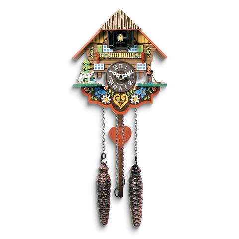 Curata Musical Hand-Painted Battery Operated Cuckoo Clock Plays 12 Melodies