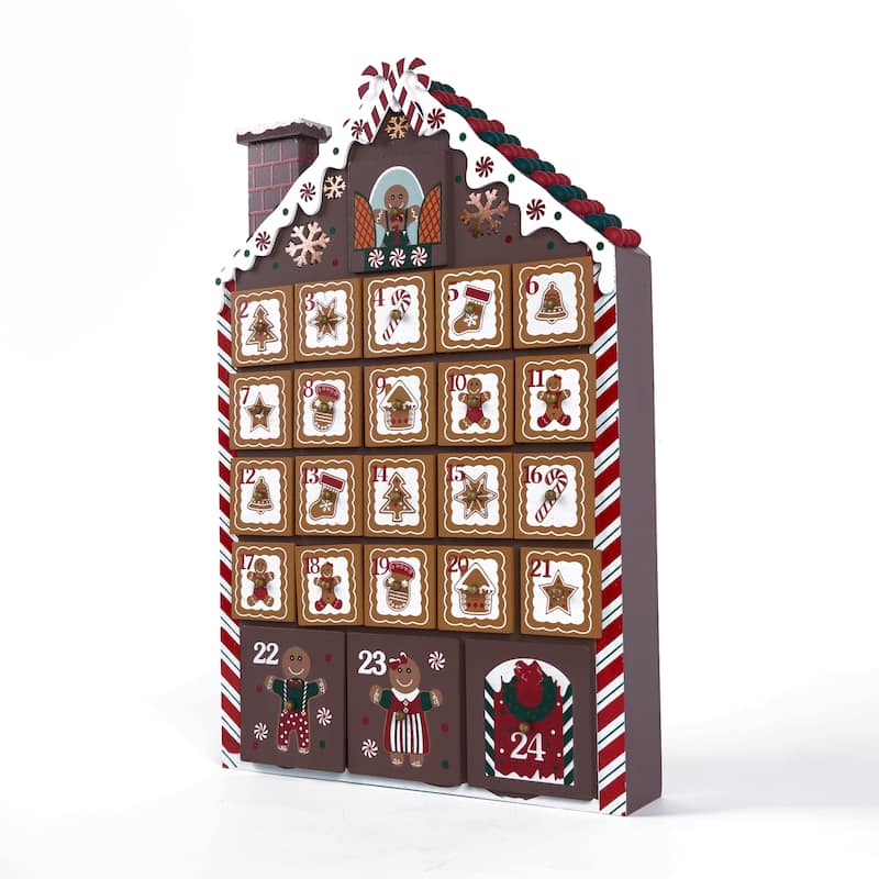 Gingerbread House Countdown Calendar - 24 Days of Christmas Surprises - Brown
