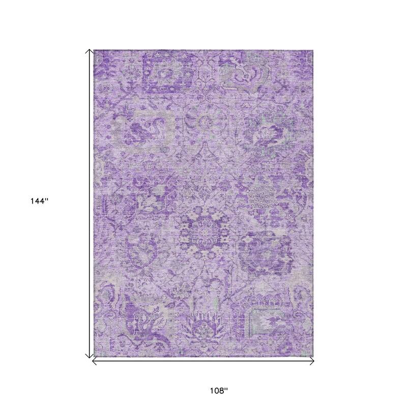 HomeRoots Damask Traditional Rectangle Outdoor Rug
