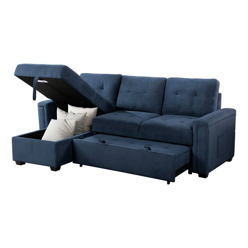 Scarlett Textured Fabric Sectional Sofa with Reversible Chaise
