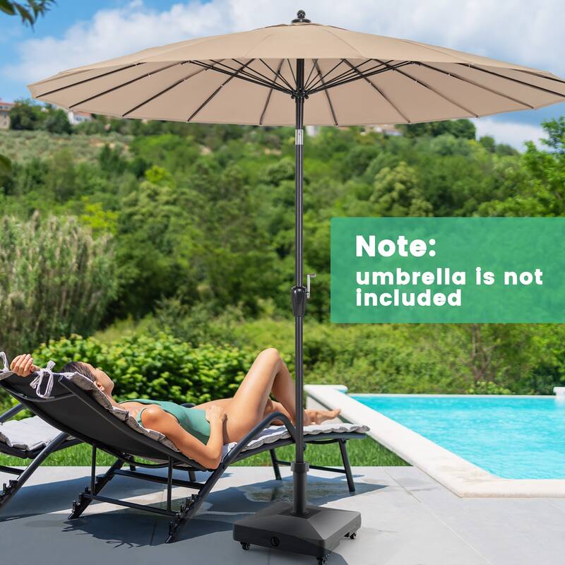 Gymax Patio Umbrella Base w/ 4 Universal Wheels 2 Receivers Square