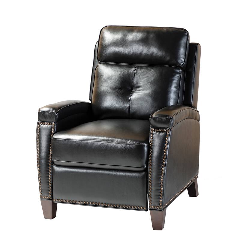 Gaspar Mid-Century Modern Pushback Recliner with Nailhead Trim by HULALA HOME