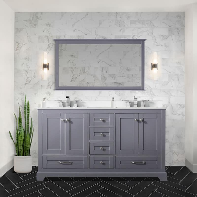 Dukes 48 in. W x 22 in. D White Single Bath Vanity, Cultured Marble Top, and 46 in. Mirror