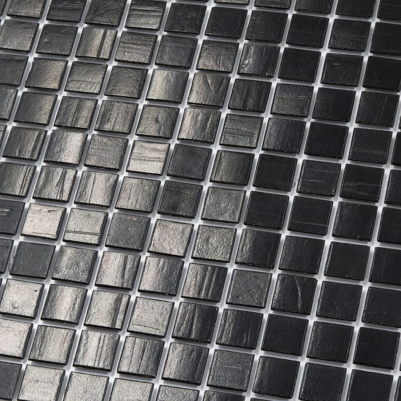 Apollo tile 12" x 12" Celestial Glossy Black Glass Tile (20 sq ft/case) - 20 Pack