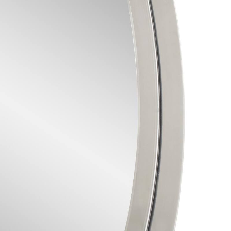 Steele Polished Silver Round Mirror - 41 x 41 x 6