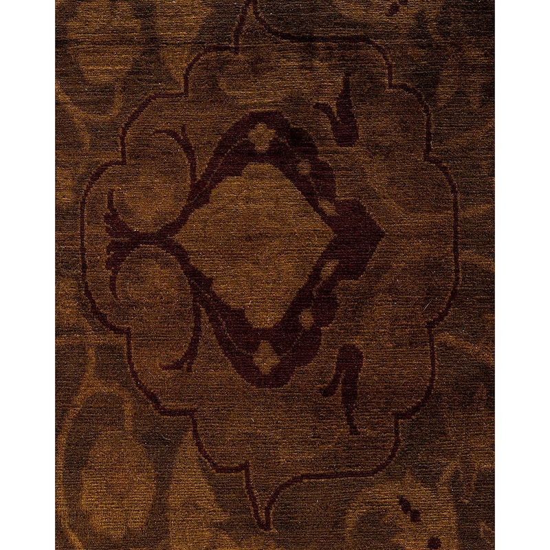 Overdyed, One-of-a-Kind Hand-Knotted Area Rug - Brown - 9' 0" x 11' 10"