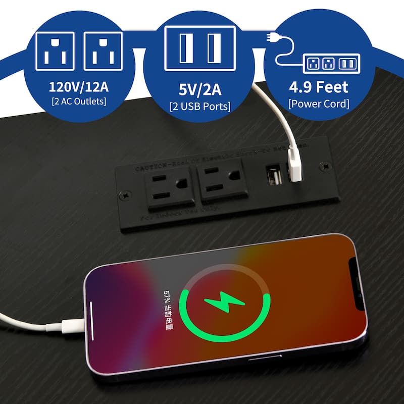 Moasis Farmhouse Corner TV Stand Entertainment Center for TV up to 55-inch w/Power Outlet