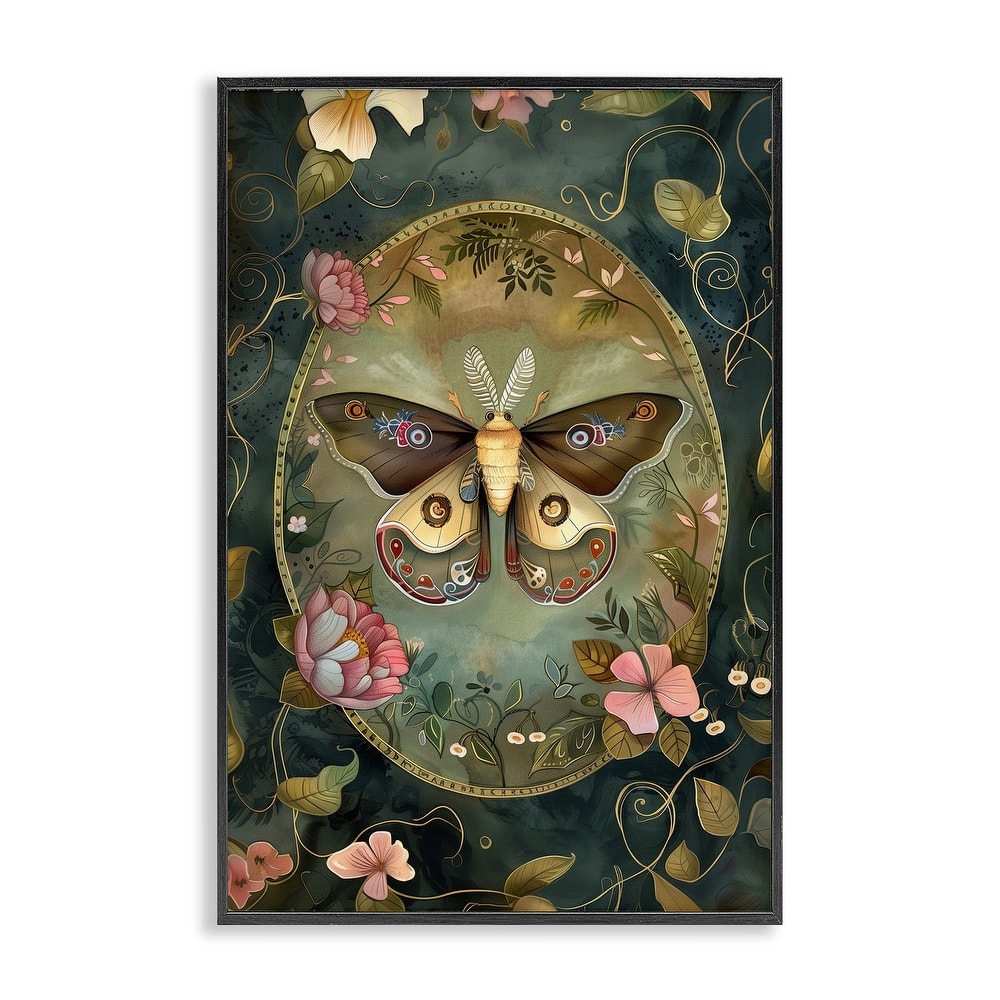 Stupell Ornate Victorian Moth Framed Giclee Art Design By The Dutch Lady
