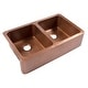 preview thumbnail 1 of 7, Adams Copper 36" Double Bowl Farmhouse Apron Front Undermount Kitchen Sink