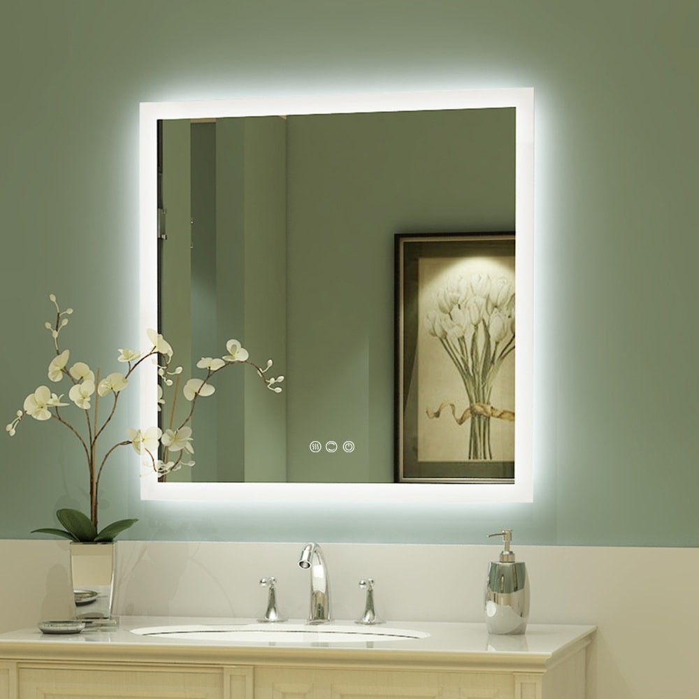Commercial Grade Wall-Mounted Rectangular LED Side-Lighted Bathroom Vanity Mirror: 36 Wide x 48 Tall