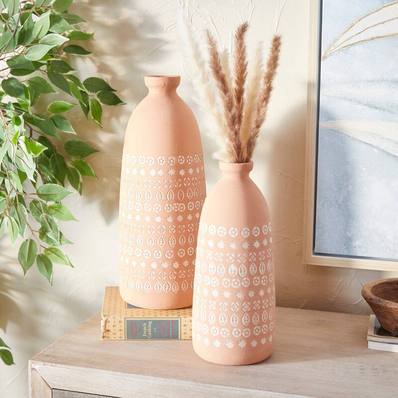 Stoneware Rustic Vases (Set of 2) - Pink