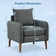 preview thumbnail 3 of 7, Gymax 2PCS Modern Accent Chair Upholstered Mid-Century Armchair w/