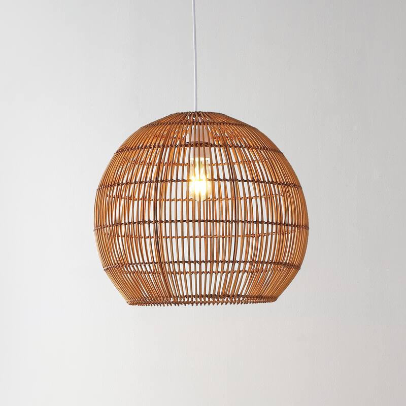 Lucas 1-Light Farmhouse Coastal 180" Cord Plug-In or Hardwired LED Pendant, by JONATHAN Y