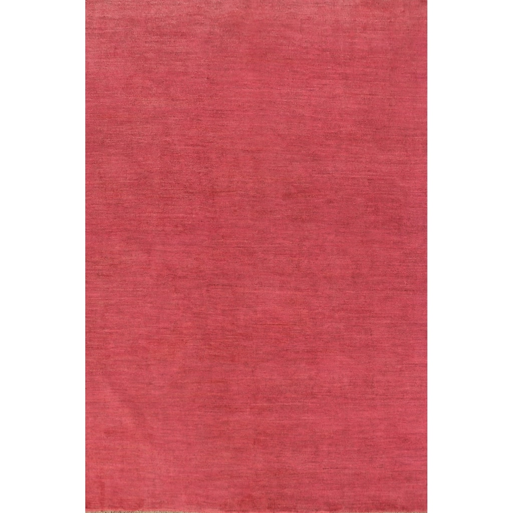 Pink Modern Gabbeh Oriental Area Rug Handmade Tribal Wool Carpet - 5'6" x 7'10"