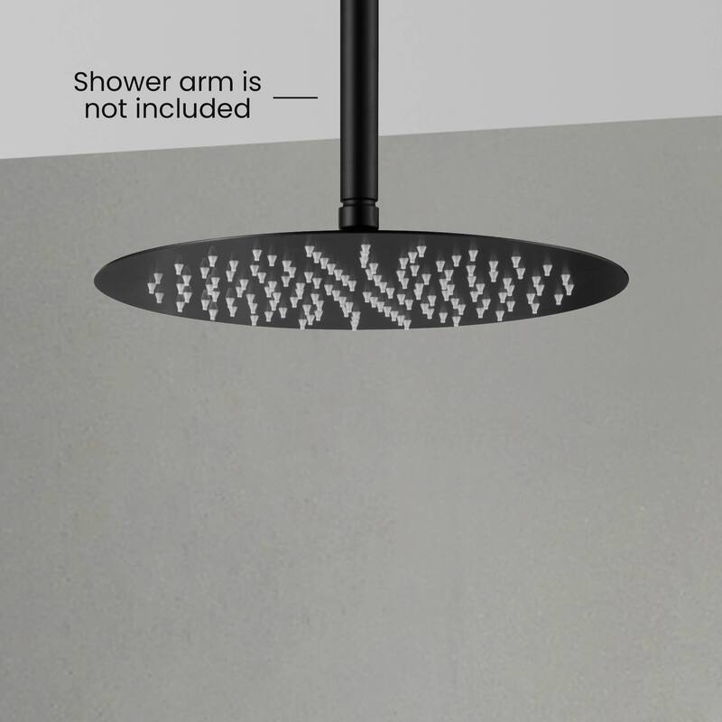 Circular 12" Metal Ultra Thin Profile Rain Shower Head 1.75 GPM
