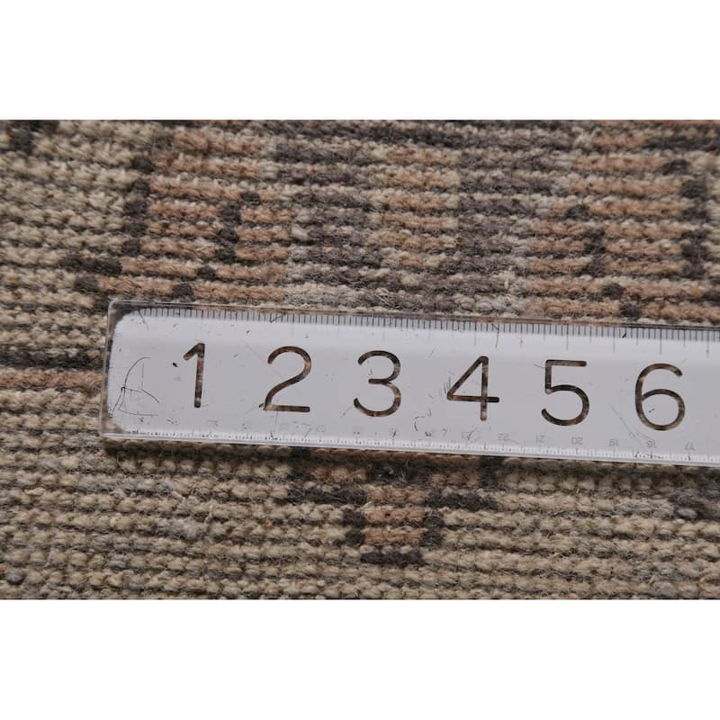 Gray Oushak Indian Area Rug Handmade Wool Carpet - 9'0" x 11'9"