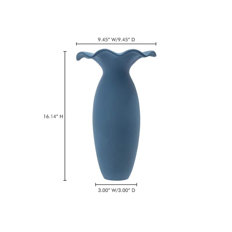 NADAAL STUDIOS Ellison, Large Vase Handcrafted Terracotta, Blue
