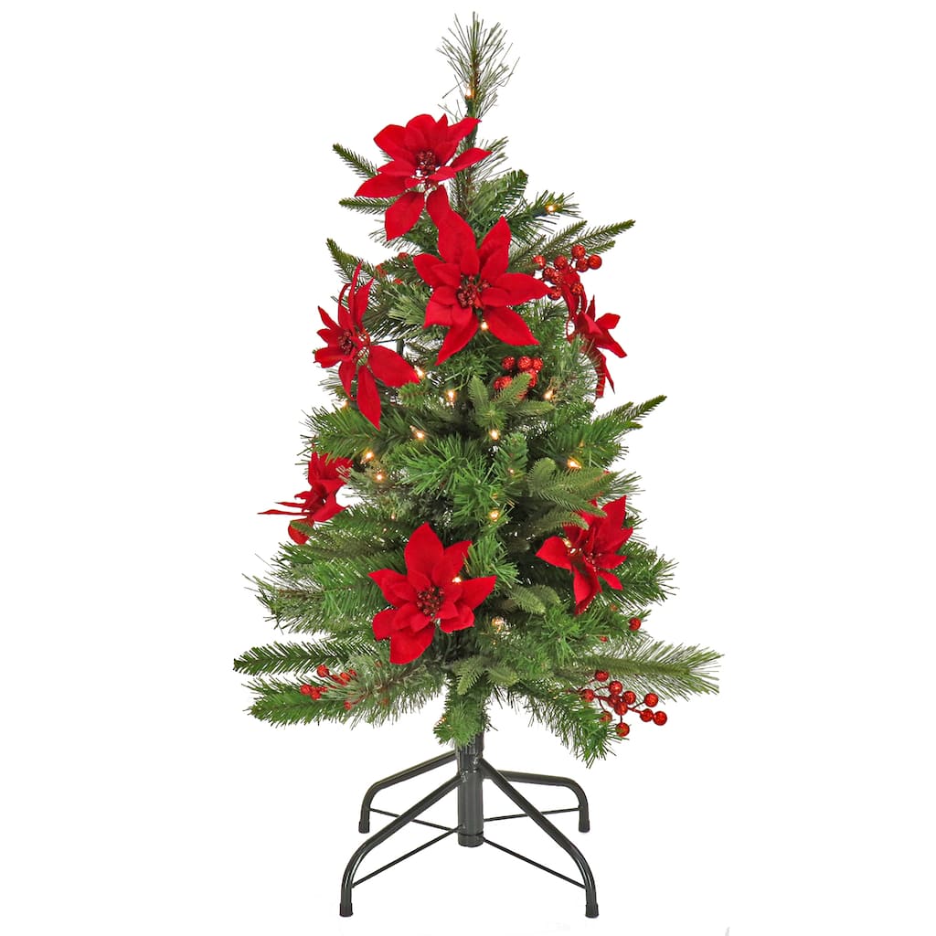 National Tree Company 3 ft. Colonial Fir Slim Tree with Clear Lights - 3 Foot