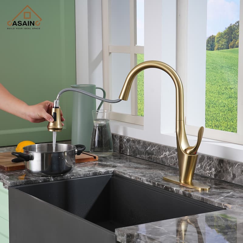 Single Handle Pull Down Sprayer Kitchen Faucet