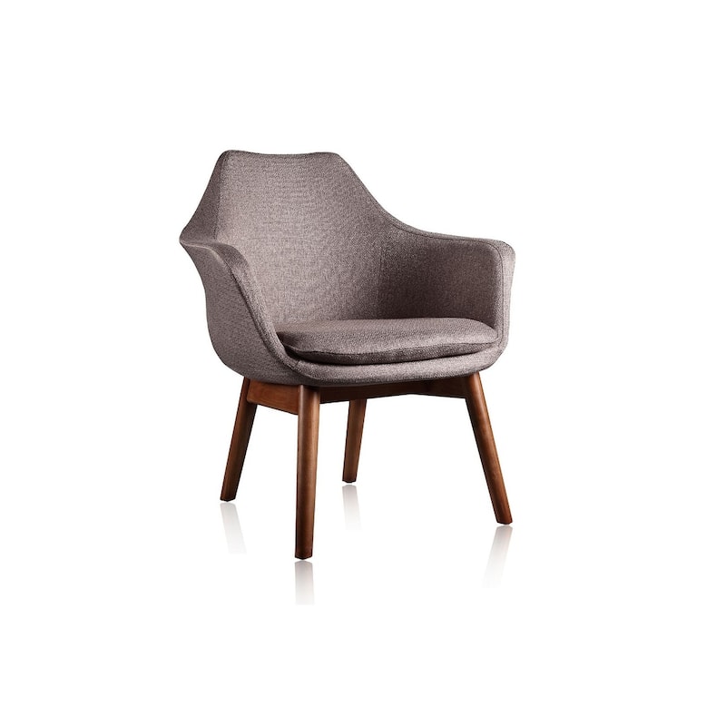 Manhattan Comfort Cronkite Walnut Twill Accent Chair - Grey