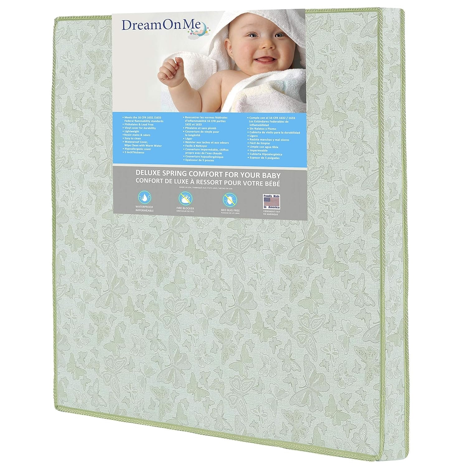 Dream On Me Totbloc Play Yard Mattress - White