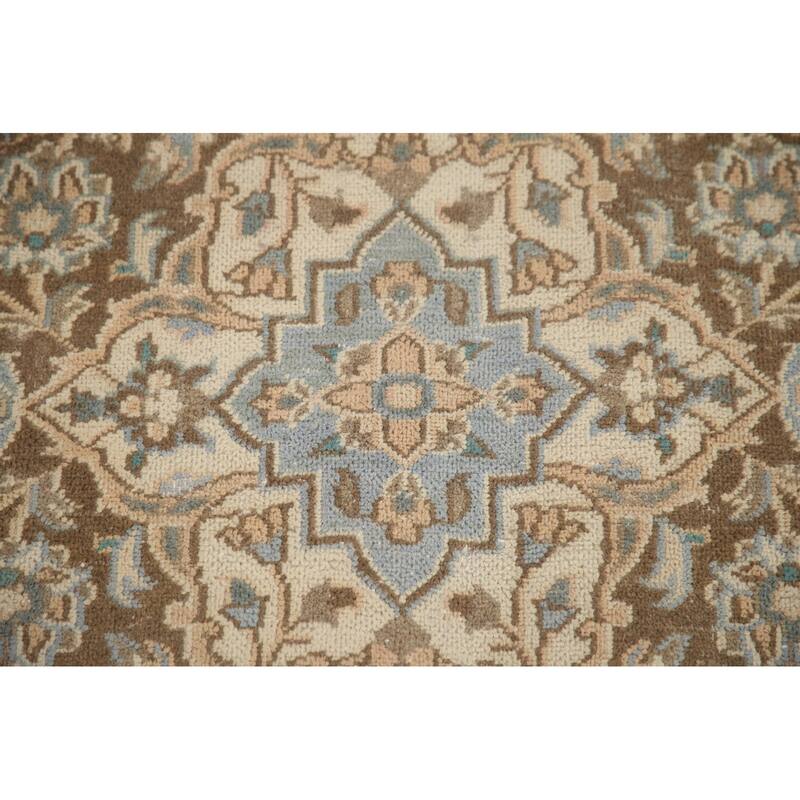 Hand Knotted Oriental 100% Wool Carpet Traditional Floral Peach Mashad Area Rug - 12' 3'' X 9' 7''