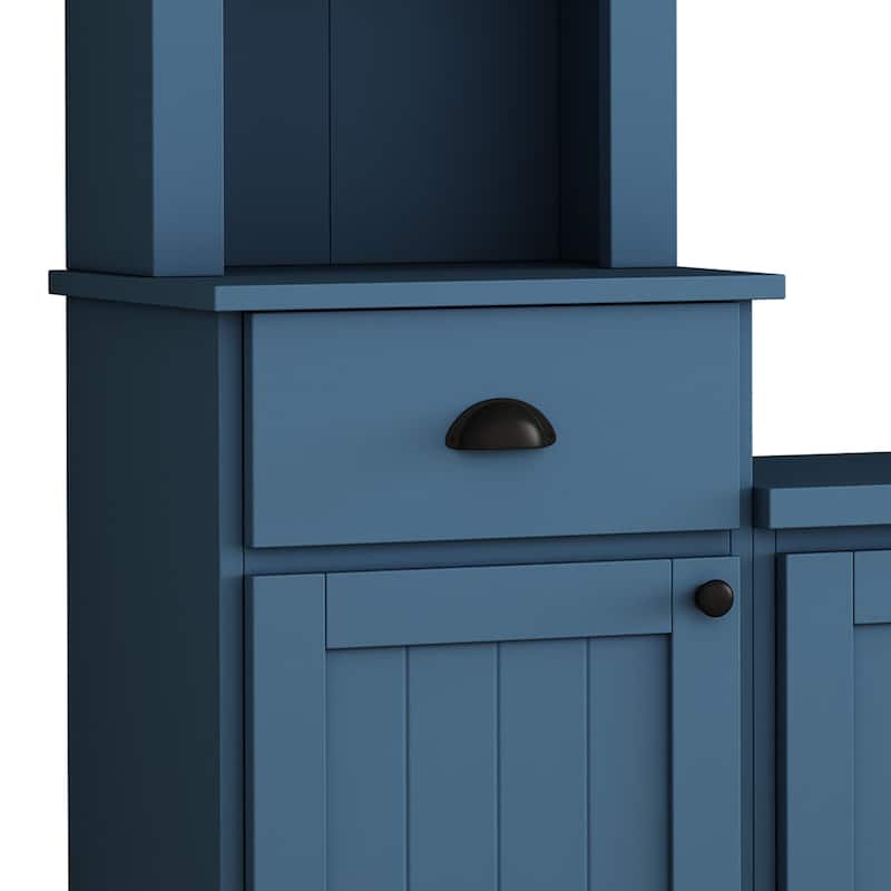 Entertainment Wall Unit Set for 75-Inch TVs - Large Media Console with Bridge, Ample Storage & Adjustable Shelves