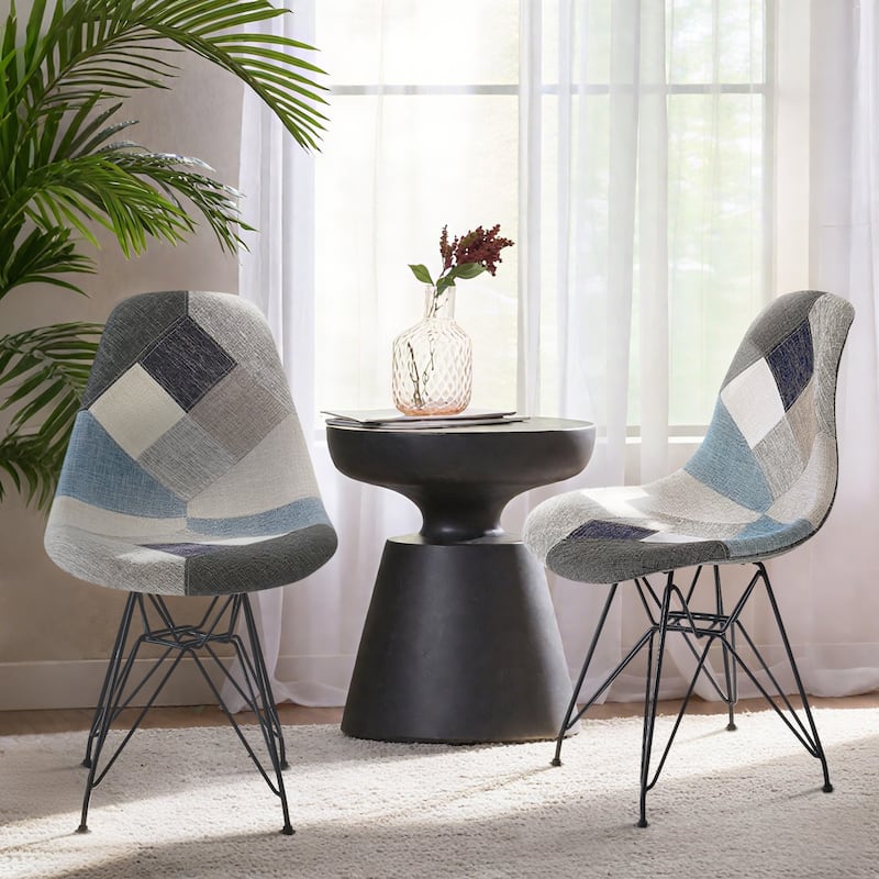 Dining Chairs Set of 2 Side Chair Accent Chair Vanity Chair Lounge Chair Kitchen Chair with Iron Legs - Colorful