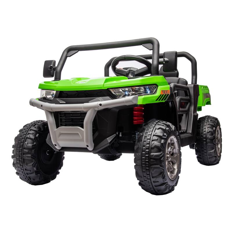 Kids 24V Ride-On Dump Truck with Realistic Shovel, 2 Seater, Remote Control & LED Lights