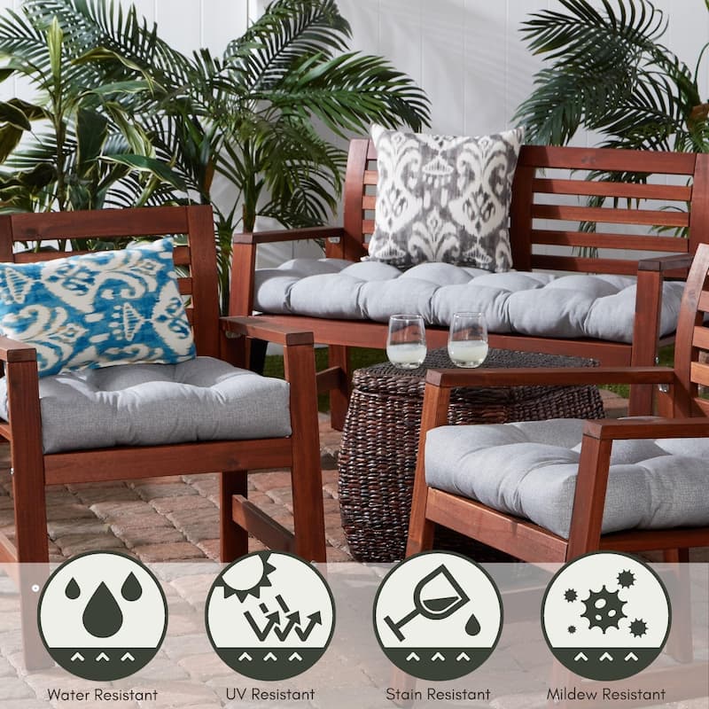 Outdoor 20-inch Polyester Dining Seat Cushion (Set of 2)