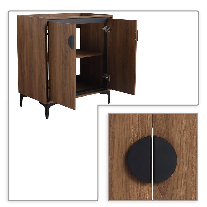 Minimalist Design Wooden Vanity with Metal Legs