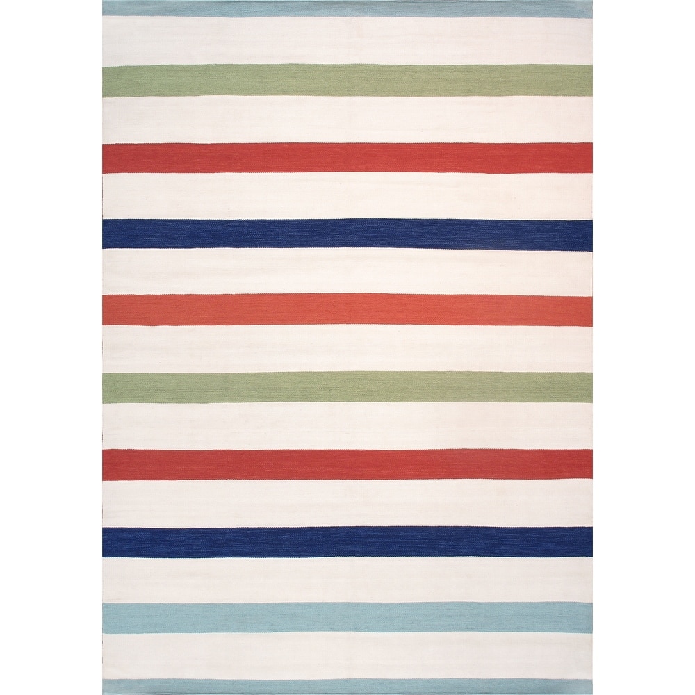 Pasargad Home Hampton Striped Indoor/Outdoor Area Rug