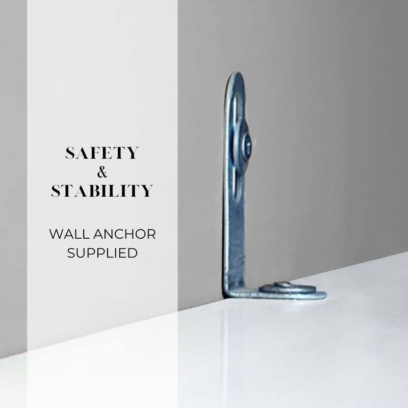 Santorin Compact White Bathroom Storage Cabinet with Drawer and Vented Door - 14.7"L x 11.13"W x 32.12"H