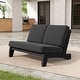 preview thumbnail 6 of 102, Beach-Style Outdoor Teak Club Chair Set Loveseate with Plush All-Weather Cushions Loveseate/Separate Cuishion - Grey/Loveseate
