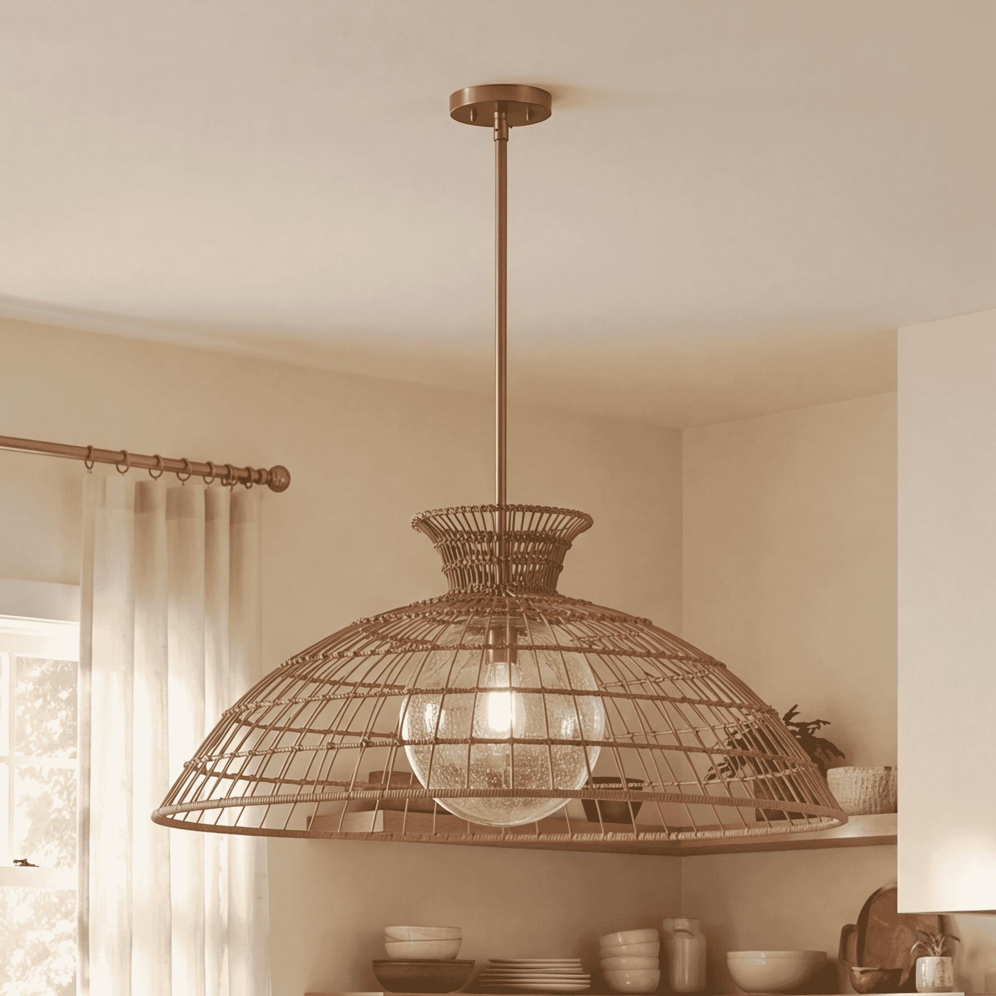 Lanai 1-Light Pendant in Warm Brass